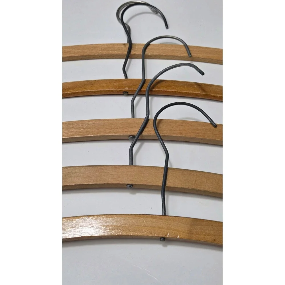 Vintage Various Wooden Hangers Set of 5 Handcrafted Yugoslavia Poland MCM Wood